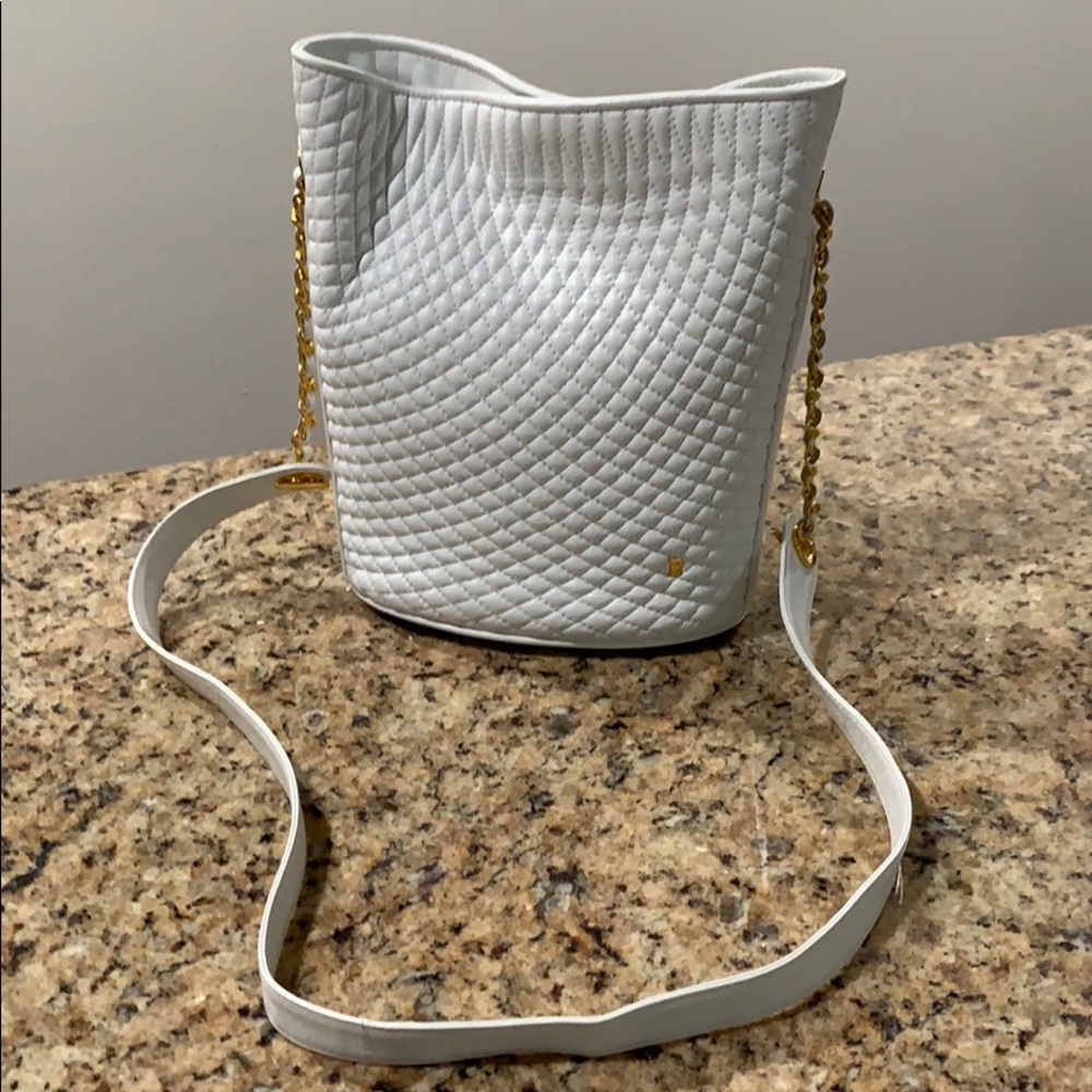 Bally vintage white leather bag